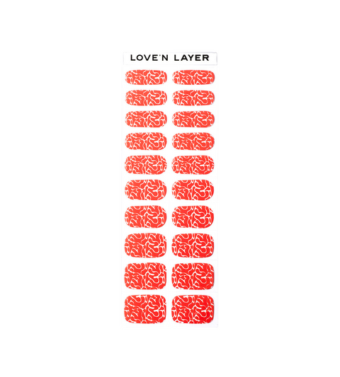 LNL Raspberry Red Nail polish Layers
