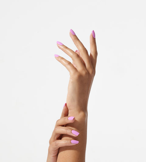 Solid Light Purple Nail polish Layers