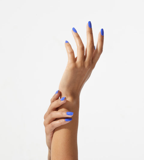 Solid London Blue Nail polish Layers