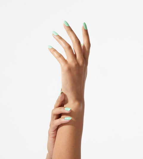 Solid Prasiolite Green Nail polish Layers