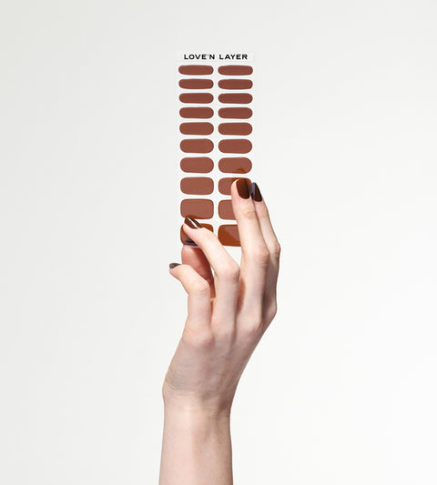 Solid Chocolate Brown Nail polish Layers